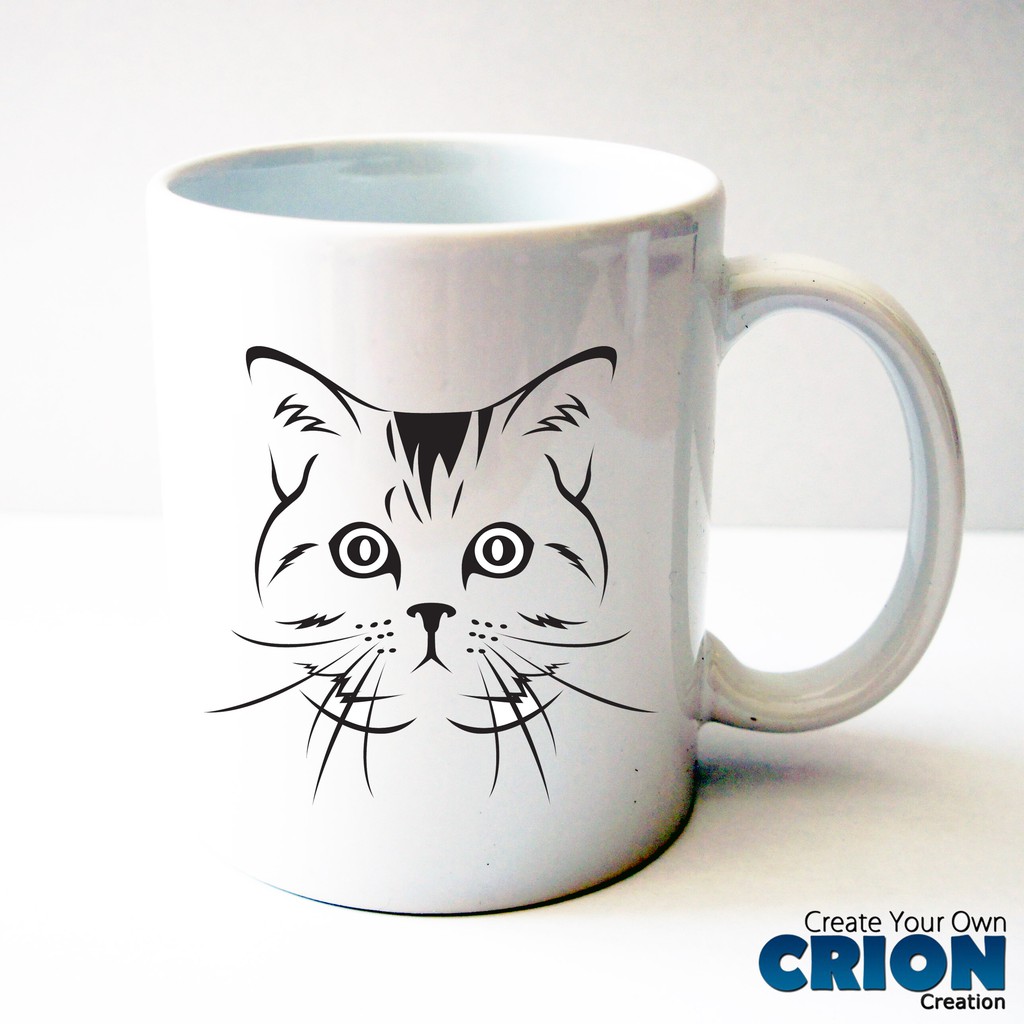 Gelas Mug Face Cat - Hadiah - Kado - By Crion