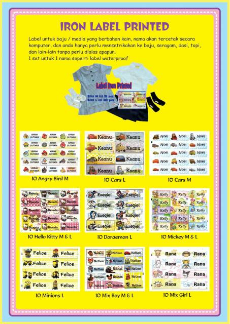 

iron label, label baju, label sepatu