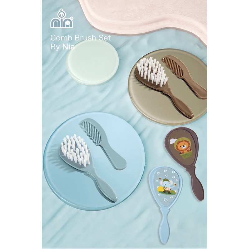 Nia Sisir Bayi - Comb Set Nia - Baby Hair Comb Brush Set (ISI 2)