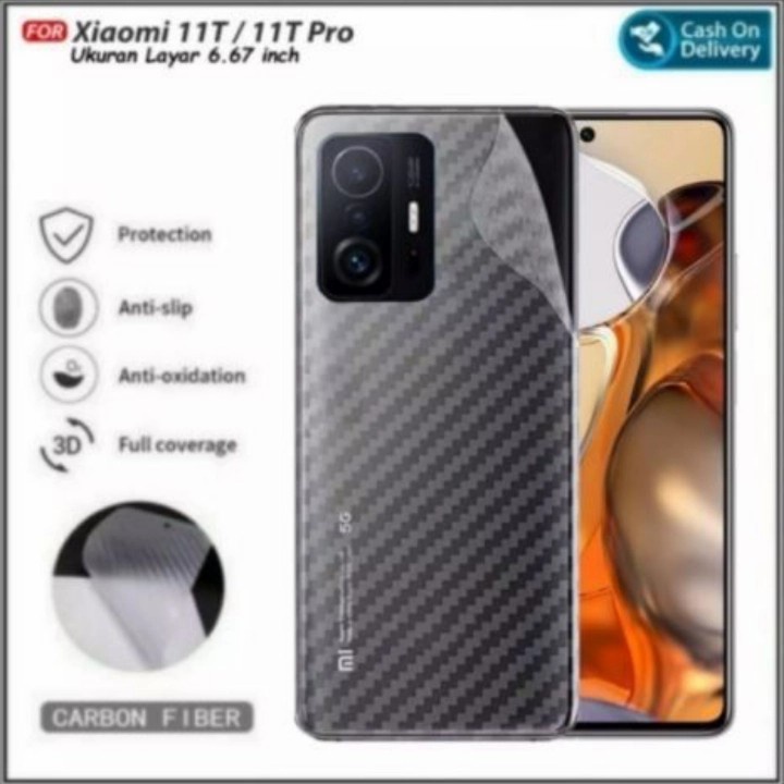 XIAOMI 11 MI 11 LITE MI 11 ULTRA 11T MI 11T PRO MI 10T MI 10T PRO ANTI GORES BELAKANG SKIN KARBON GA