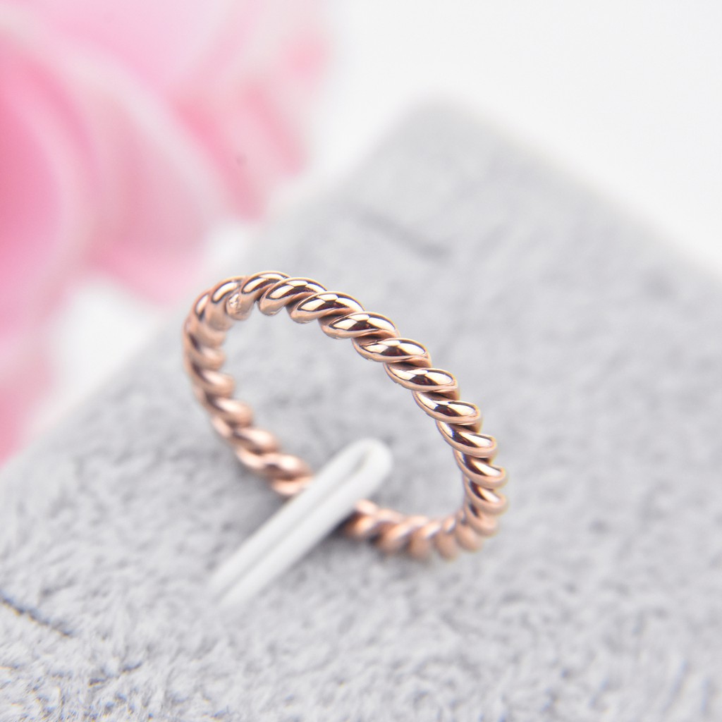 Cincin Titanium Mini Korea Wanita CK038 warna rose gold bisa untuk cincin kawin nikah fashion simple