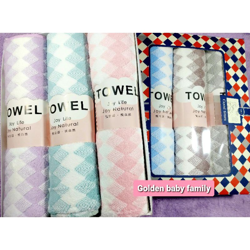 3 Pcs Handuk Towel Joy Life BoX  size 70x140