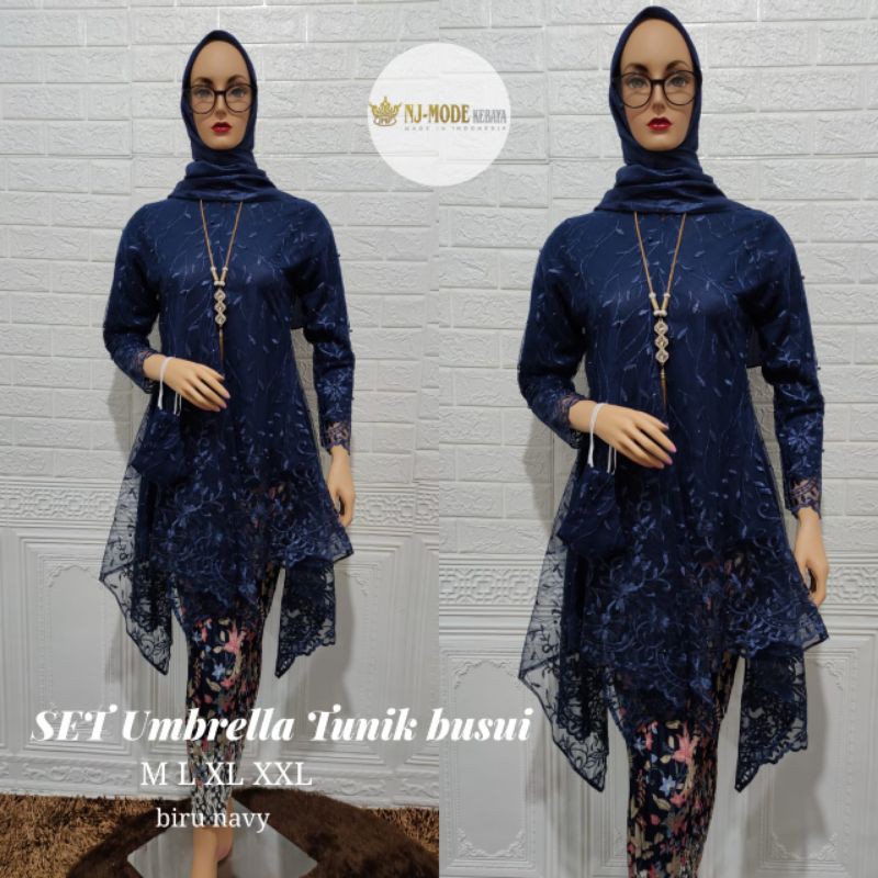 REALPICT SETELAN UMBRELLA TUNIK BUSUI/KEBAYA TULLE BUSUI/KEBAYA PESTA/BY NJ