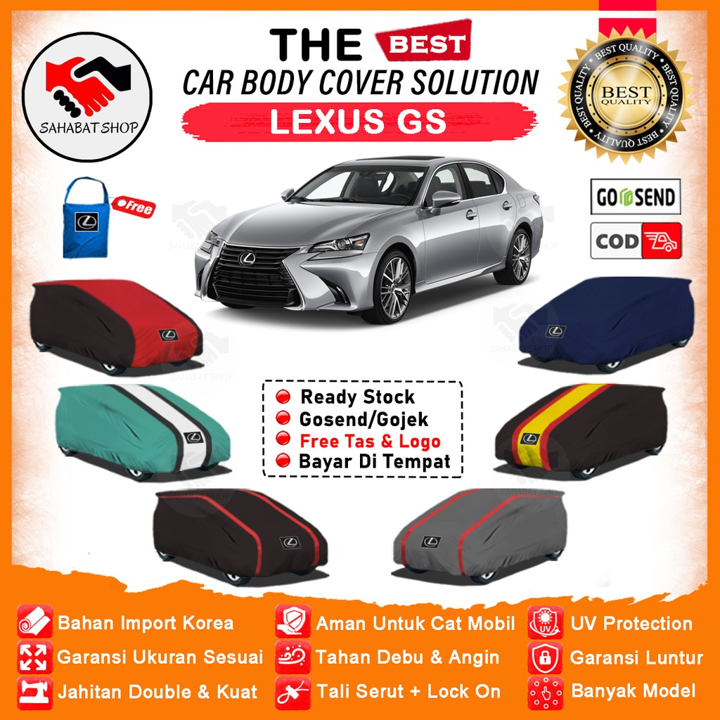 Sahabat Body Cover Mobil Lexus GS / Sarung Penutup Lexus GS Outdoor / Mantel Tutup Pelindung Selimut Kelambu Jas Mantol Kerodong Kerudung Terpal Pembungkus Tutupan Bungkus Mobil Sedan Lexus GS Waterproof Anti Air Model Orange