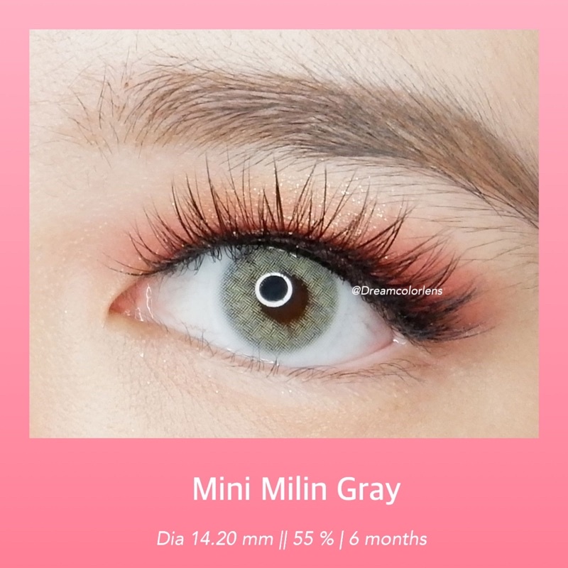 Softlens Kitty Kawaii Mini Milin Grey / Gray / Brown / Abu / Coklat Normal Minus Beda Minus