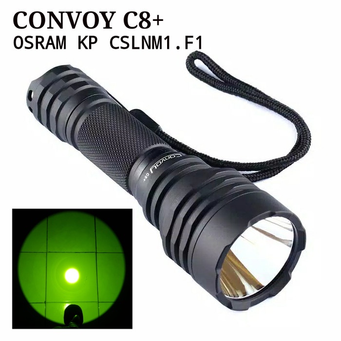 CONVOY C8+ OSRAM KP CSLNM1.F1 HIJAU 5A SENTER LED GREEN BERBURU C8