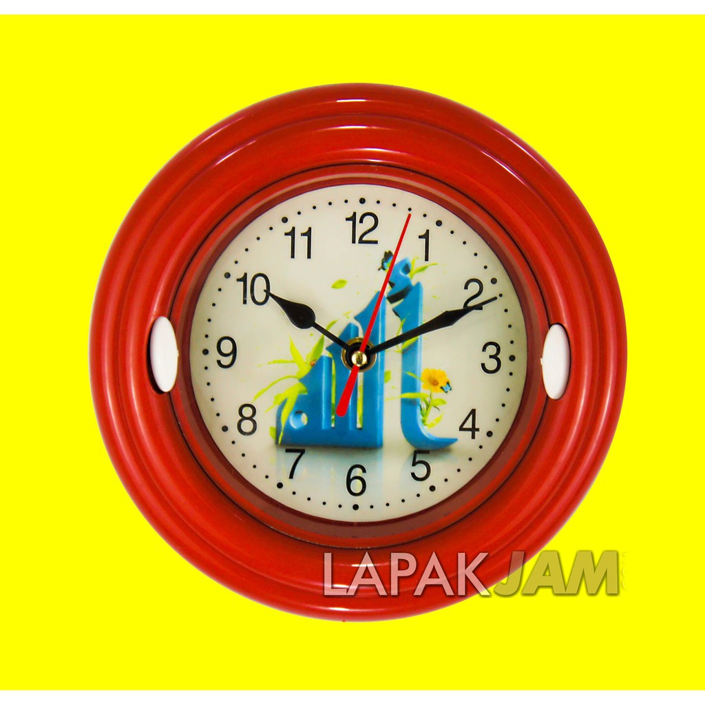 Jam Dinding Kaligrafi Warna Merah Biru Hiasan Dinding Murah Wall Clock NAGOYA 6521