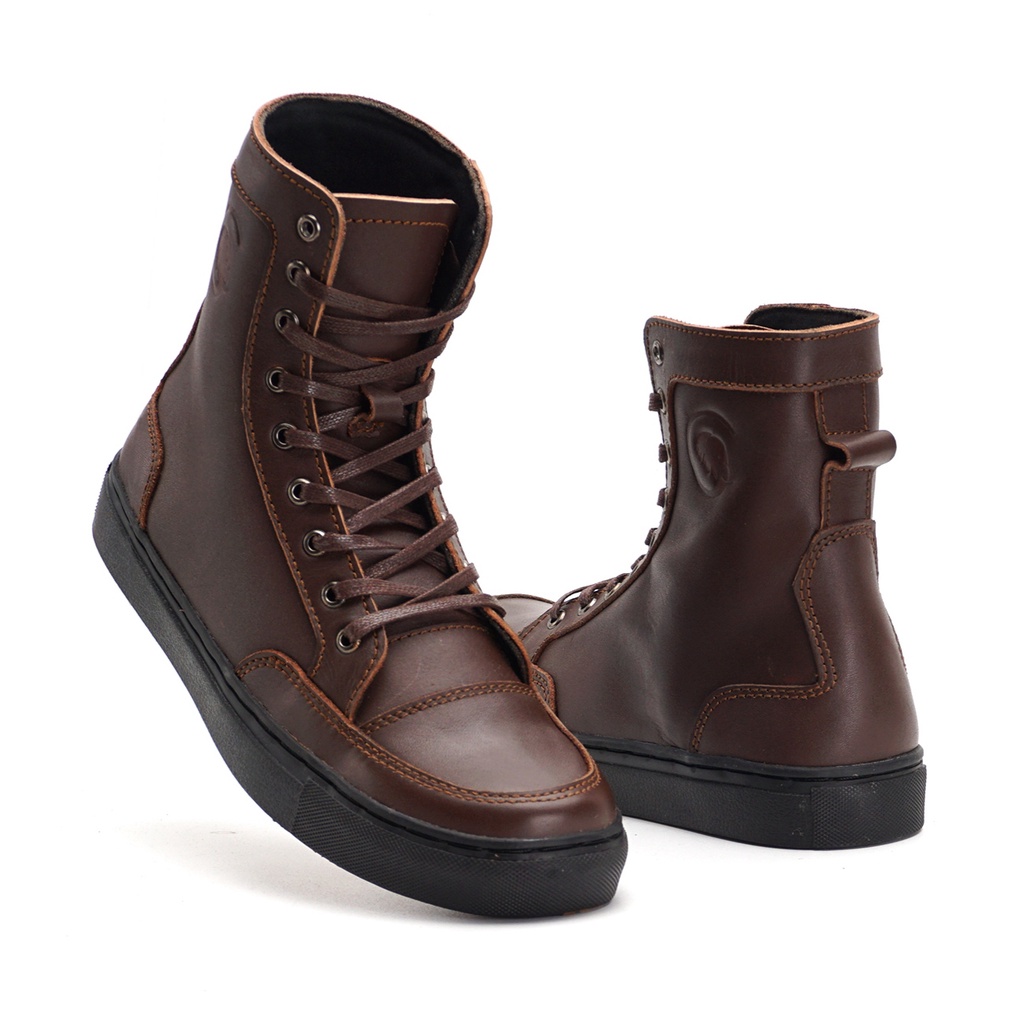 BRATTA BROWN (KULIT ASLI) | TRENDS x GREATA | Sepetu Sneakers Boots Pria Casual