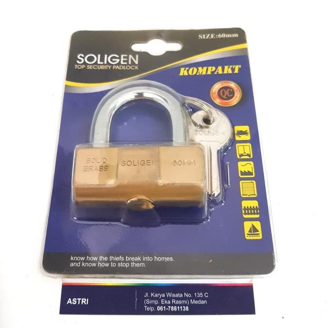 Gembok 60mm Soligen Pendek Kompakt