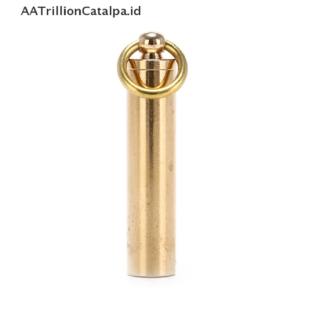 Aatrillioncatalpa 1pc Gantungan Kunci Peluit EDC 10mm Bahan Kuningan Untuk Camping