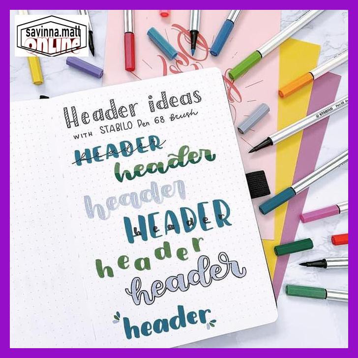 

U0Uo879- Stabilo Pen 68 Brush Black / Hitam / Premium Marker Kuas Kaligrafi Art Y7Ry688-