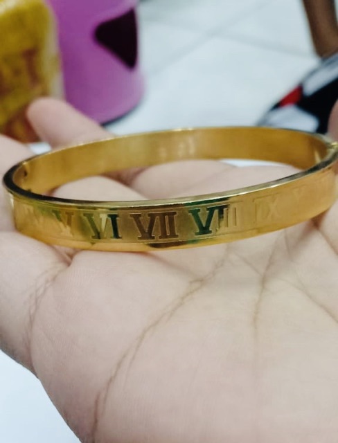 Titanium / gelang titanium / gelang titanium gold / gelang angka romavi