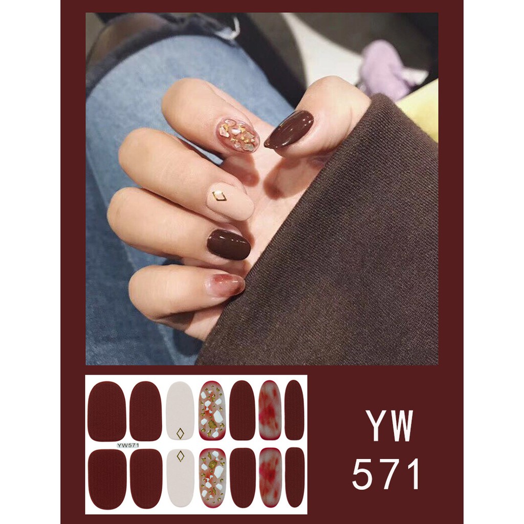 Stiker kuku Nail art Waterproof sticker Part 5 stiker (14 pcs) sticker Kuku nail art