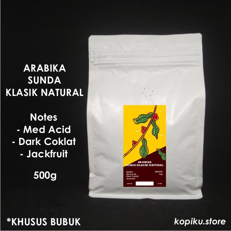 

Kopi Bubuk Arabika Sunda Klasik Natural Semi Wine 500g