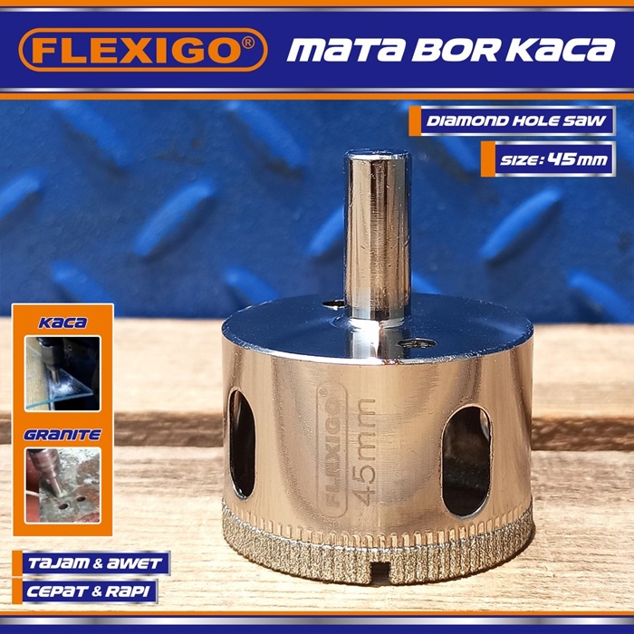 Mata Bor Kaca  Dan Granite 45 mm Original Flexigo Diamon Hole Saw