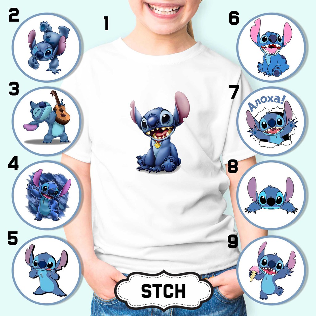 [KAOS ANAK] Stitch oblong custom tshirt laki perempuan boy girl santai rumah nama katun cotton