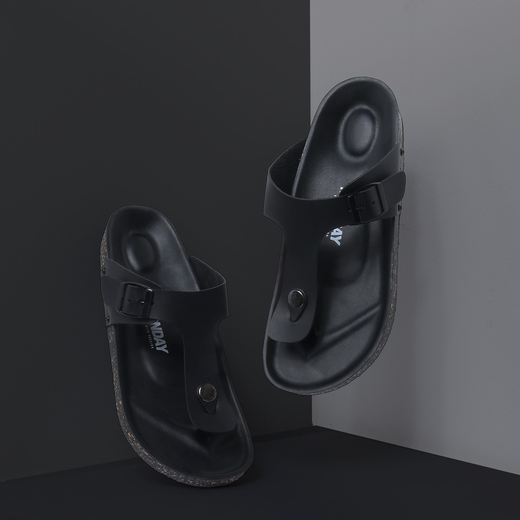 Asta Full Black | 39-46 | Sendal Jepit Original Kulit Santai Kasual Pria Cowok Sandal Footwear | FORIND x Monday Mndy