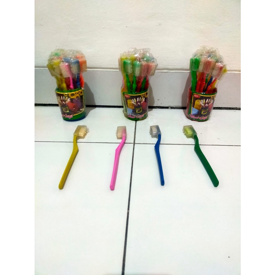 SGA18 Sikat Gigi Anak Warna Warni Set 1 Pack isi 18pcs + wadah