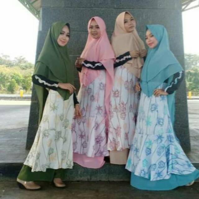 ORIGINAL REAL PICT SET BAJU GAMIS DUYUNG MONALISA MIX 