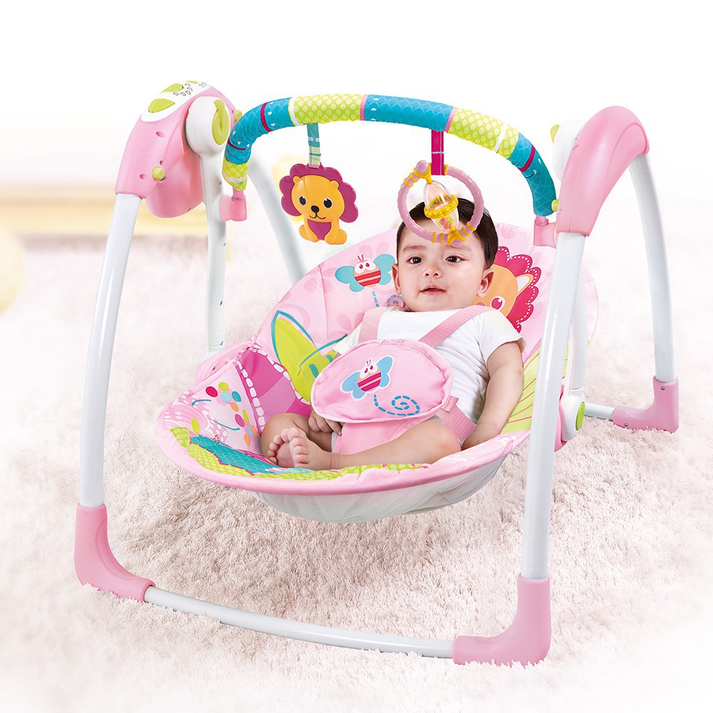 Mastela Deluxe Portable Baby Swing Bouncer Bayi Pink Merah Muda 6519