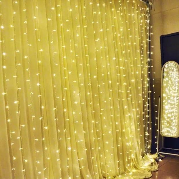 Lampu Natal Tirai Panjang 3 x 3 Meter LED Tumblr Light Tirai 3 x 3 M
