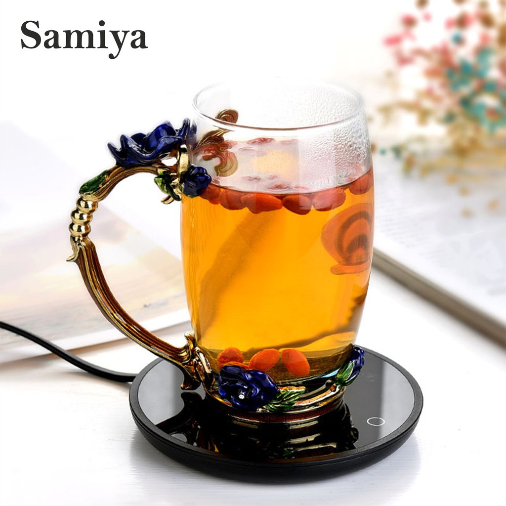 premium heating base coaster coffee tea milk warmer / penghangat minuman elektrik EU plug