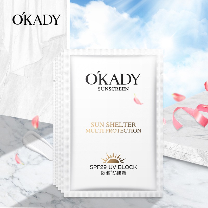 OKADY MINI SUNSCREEN 3mL SUN SHELTER KEMASAN EKONOMIS SUNBLOCK SPF29 UV WANITA KOREA FACIAL MASK