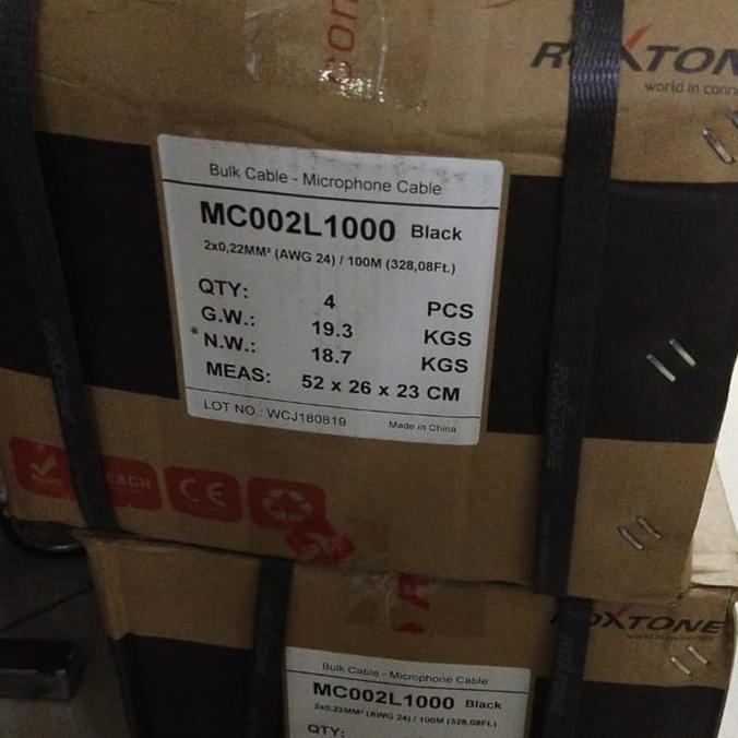Kabel Mic/Audio Roxtone MC002L1000 Original Panjang 100 Meter