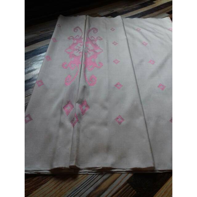 Kain Songket Tenun Silungkang Motif Borneo Warna Abu