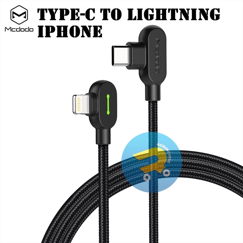 MCDODO CHARGER Iphone - Kabel iphone - Lightning - C to Lightning Gaming Series (GEN 2) 90 derajat