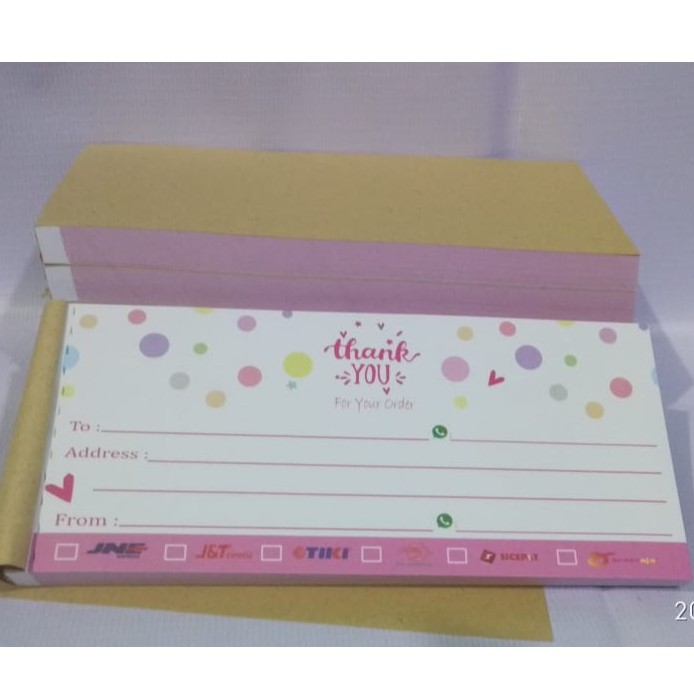 

Label Pengiriman olshop KEKINIAN thank you harga terjangkau