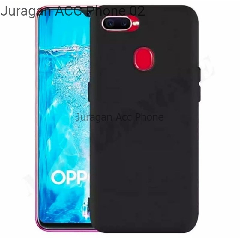 Soft Case Blackmatte Oppo A3S Casing Silikon  Black Matte Hitam Polos Oppo A3s Murah Terbaik