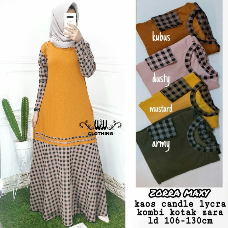 ZORRA MAXI GAMIS  JUMBOKaos BEST SELLERKaos kombi zara kotak premium ld 109-130 kancing belakang