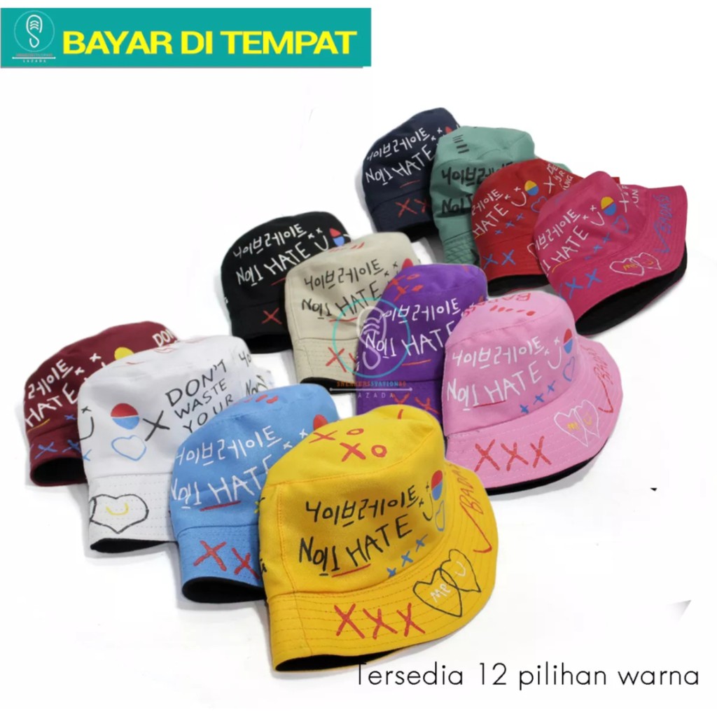 topi bucket badas terbaru  fashion pria/wanita kekinian (COD) Bayar Ditempat