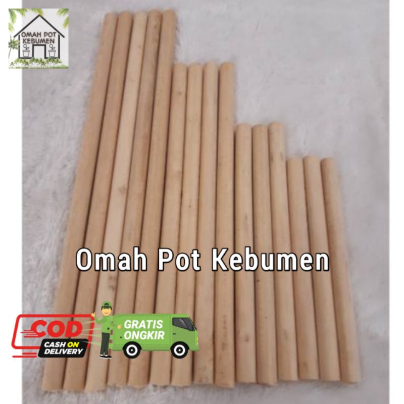 kayu dowel kayu macrame bulat ramin 10cm-70cm