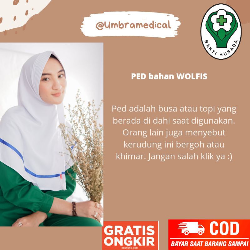Kerudung jilbab hijab perawat bidan dinas instant ped nonped wolfis katun mahasiswa kesehatan premiu-3