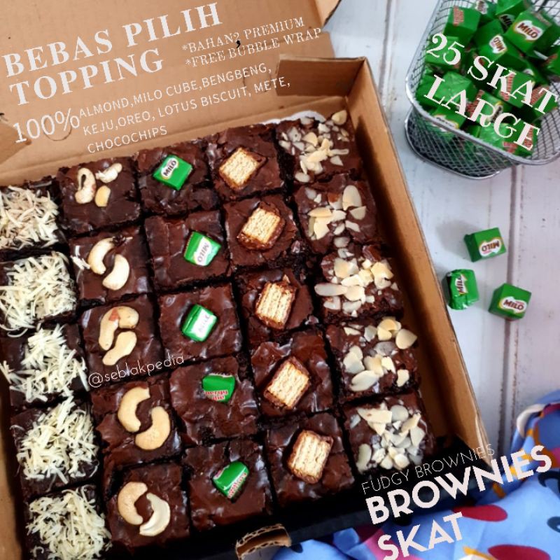 

BROWNIES PANGGANG / BROWNIES SKAT BROWNIES FUDGY BESAR