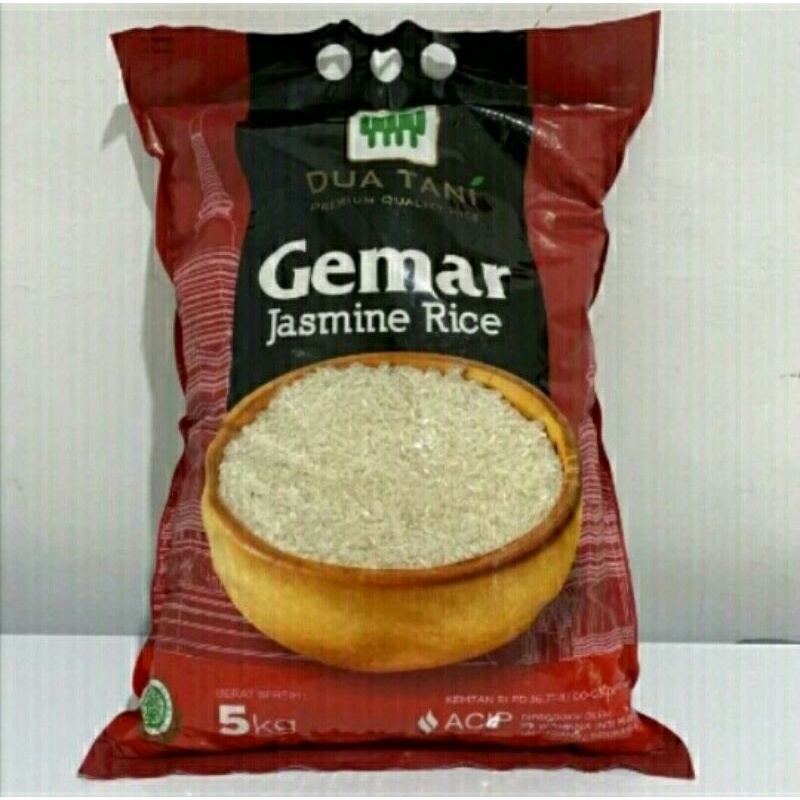 

BERAS PREMIUM GEMAR JASMINE DUA TANI/LEON THAI JASMINE RICE BERAS THAILAND 5KG