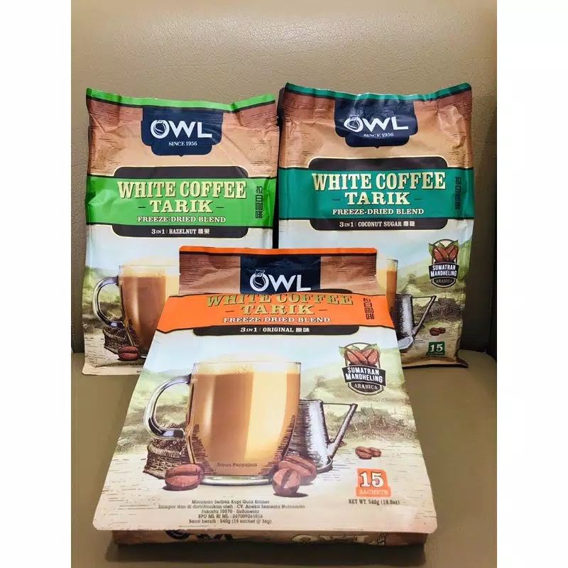 

OWL White Coffee Tarik 3in1, 3 Pilihan Rasa Isi 15 Sachet