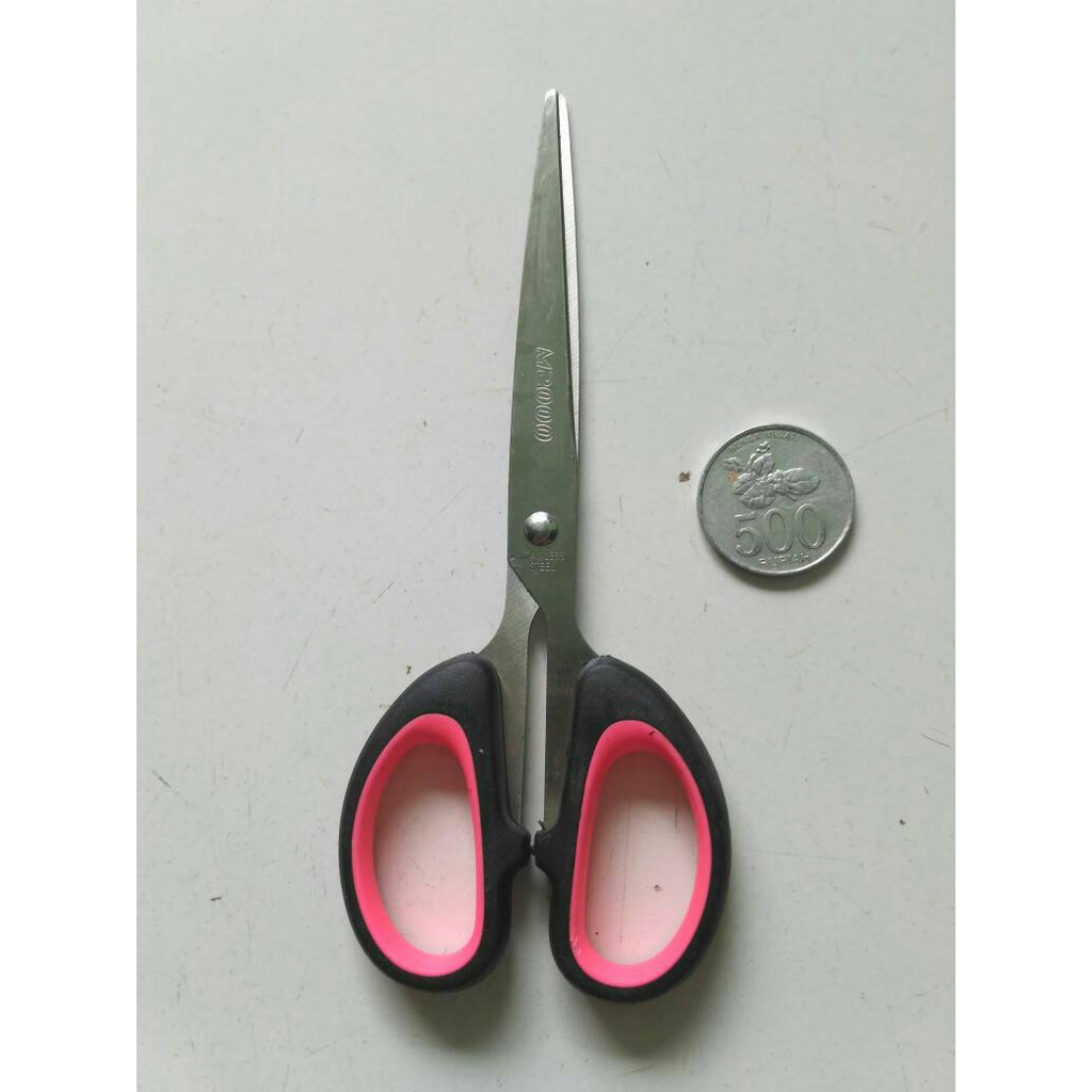 Gunting Baja Sedang Lubang Gagang Karet Stainless Steel M2000 Scissors