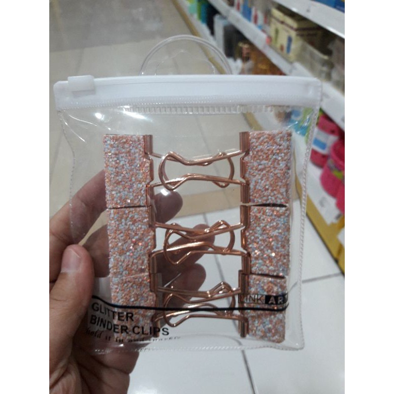 

(6pcs) binder clip rose gold - pink blink 6 pcs (medium)