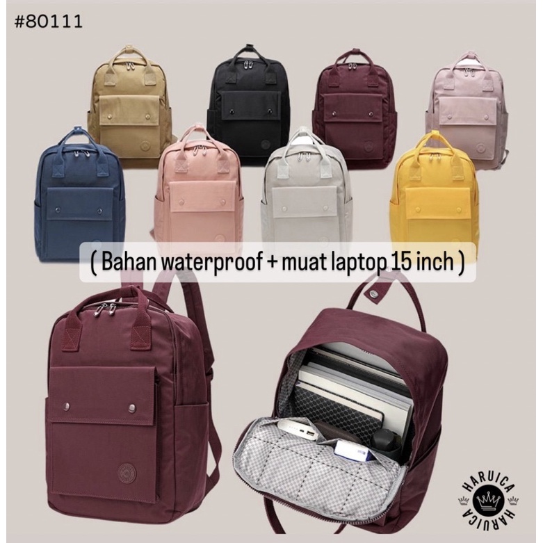 HARUICA BAG 80111 - Tas Ransel Laptop Sekolah Import Original - Backpack Fashion Kekinian