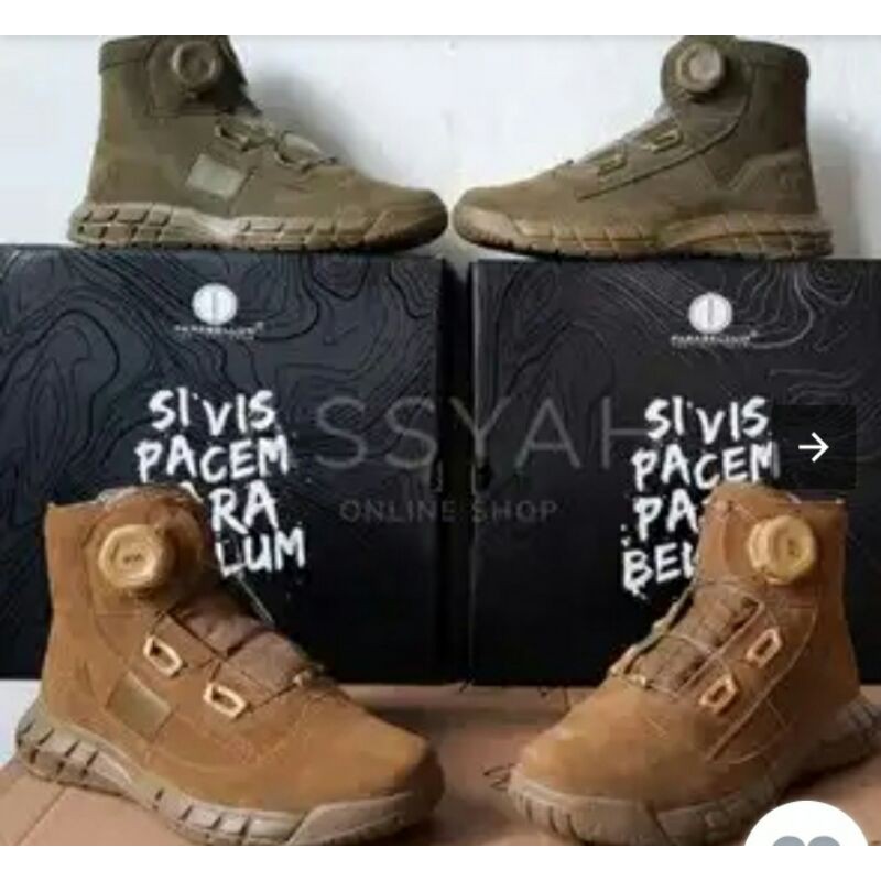 Sepatu PDL TNI POLRI Boa Parabellum Mid-Track Coyote Brown Original