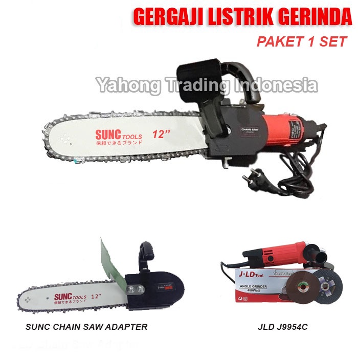 JLD TOOLS Gergaji Listrik Chain Saw Adapter + Angle Grinder Gerinda J9954C