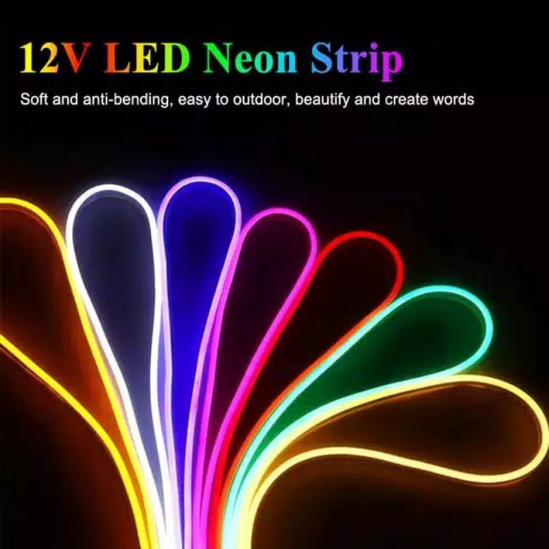 Lampu 12volt LED Neon Flex ledStrip Flexible 1- 5 Meter DC 12V IP65 1m 2m 3m 4m 5m