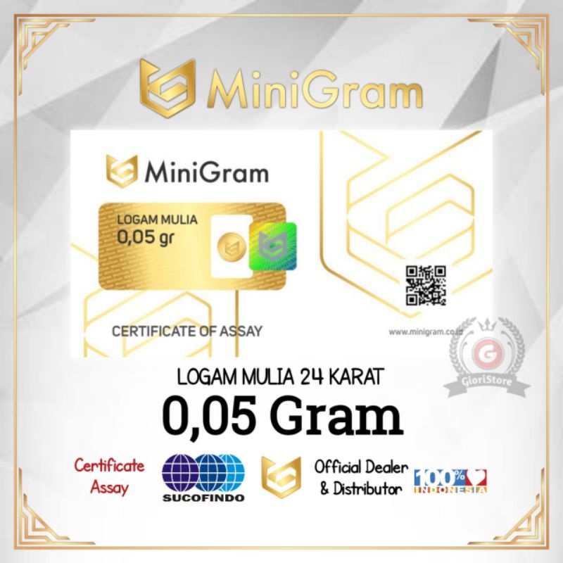 EMAS MINI 0.05 GRAM LOGAM MULIA 24 KARAT DIJAMIN ASLI ORIGINAL