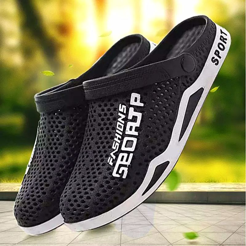 Sandal Sepatu Selop Karet Pria Wanita Fashion Sport Nonslip / Sandal Sepatu Pria Wanita Bustong