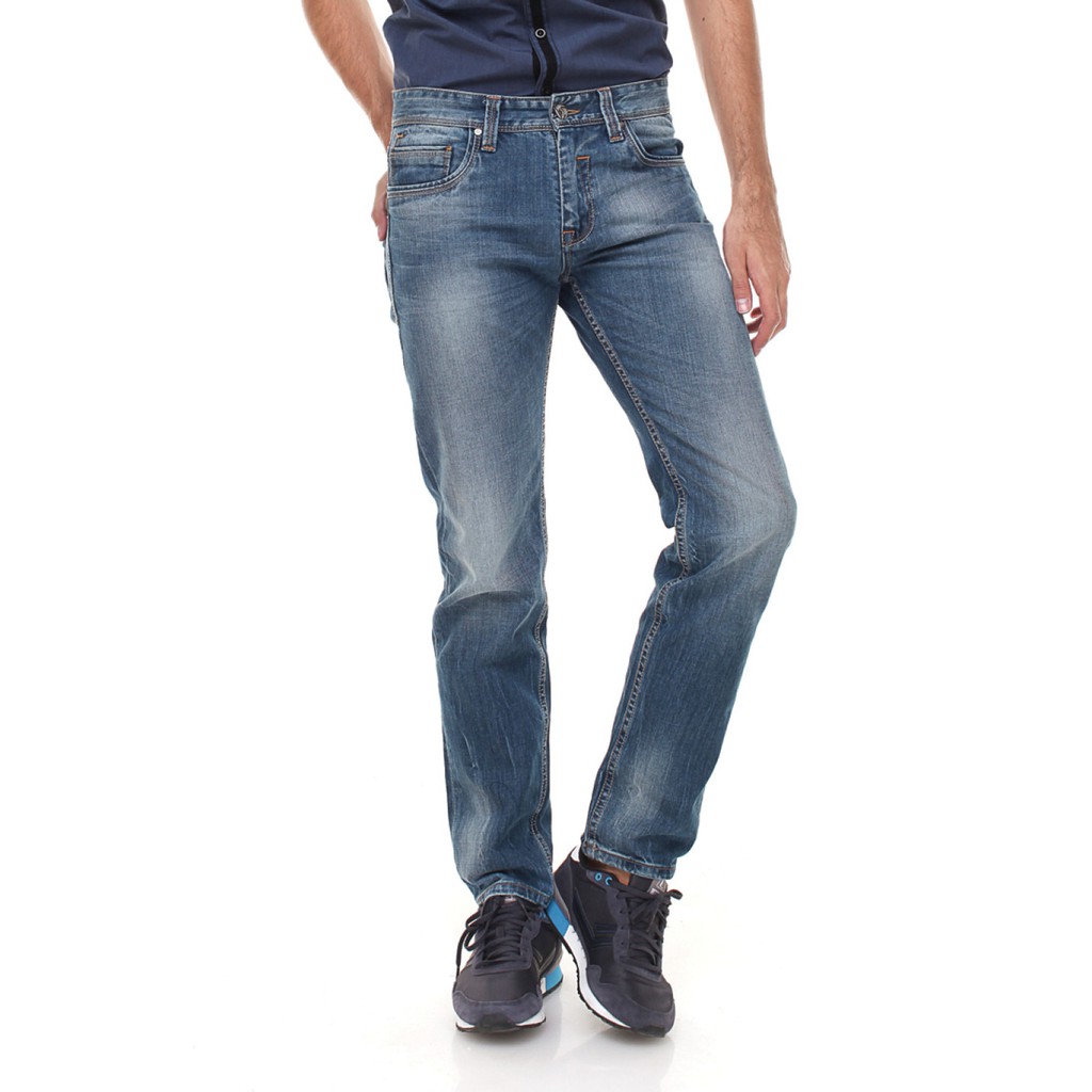 LGS Celana jeans Original Slim Fit - Jeans Panjang Premium - Washed - Biru