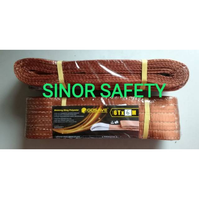 WEBBING SLING 6 Ton x 6 Meter Tali Pengikat Pengangkat Safety