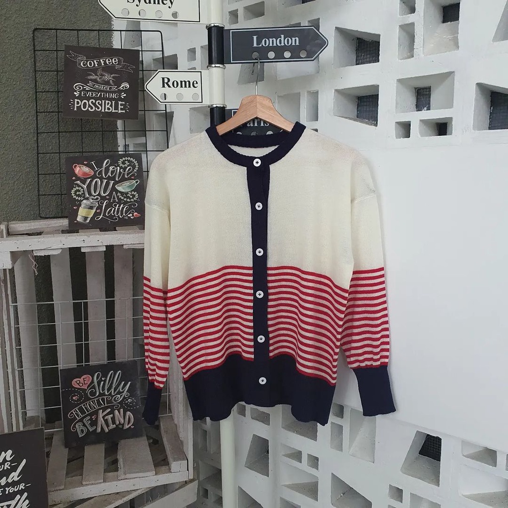 Outwear Wanita Trendy Terbaru Sweater Enzie Blaster Bahan Rajut Korean Style